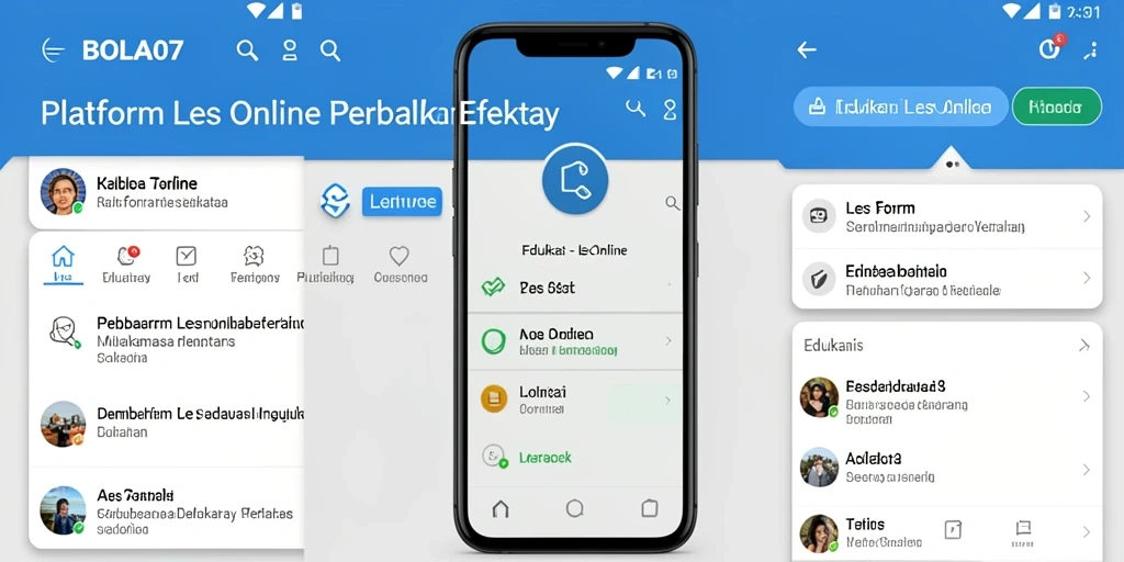 Antarmuka aplikasi BOLA07 yang menarik dan interaktif untuk Les Online.