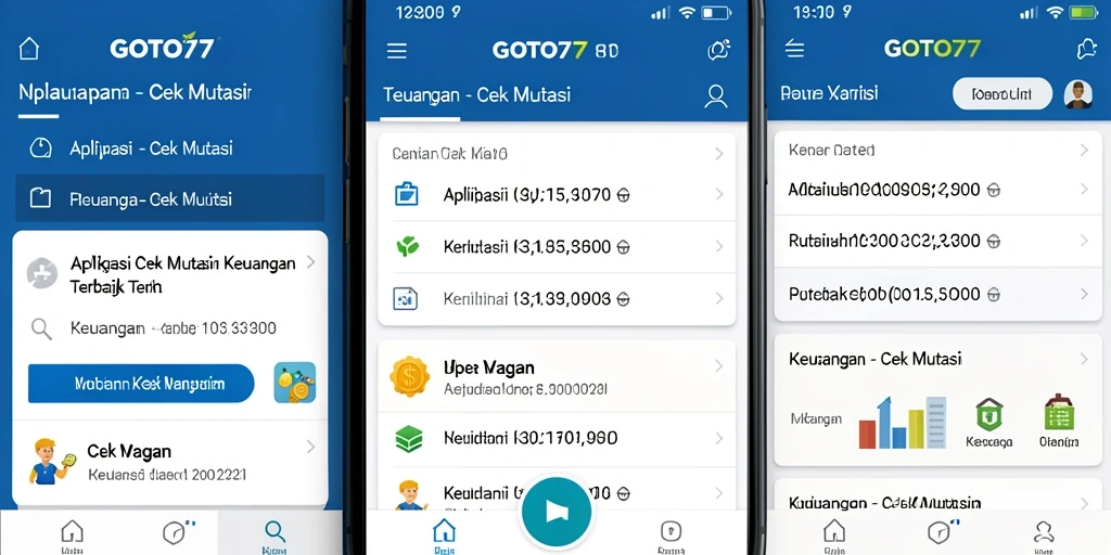 Tampilan antarmuka GOTO77 yang sederhana untuk Cek Mutasi keuangan.