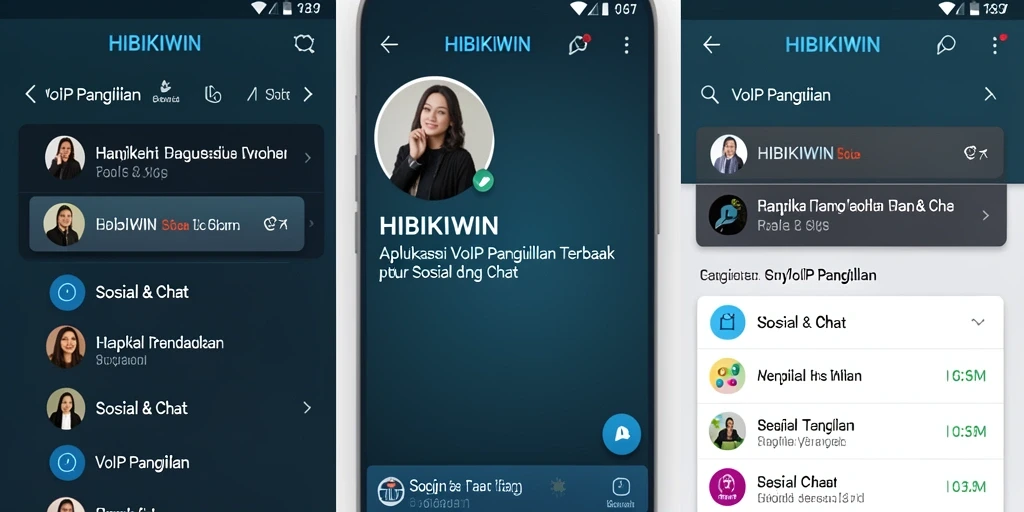 Tampilan antarmuka HIBIKIWIN yang user-friendly untuk VoIP Panggilan.