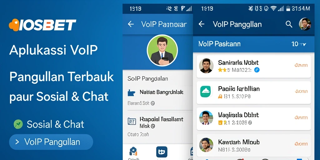Antarmuka aplikasi IOSBET untuk panggilan VoIP yang menarik.
