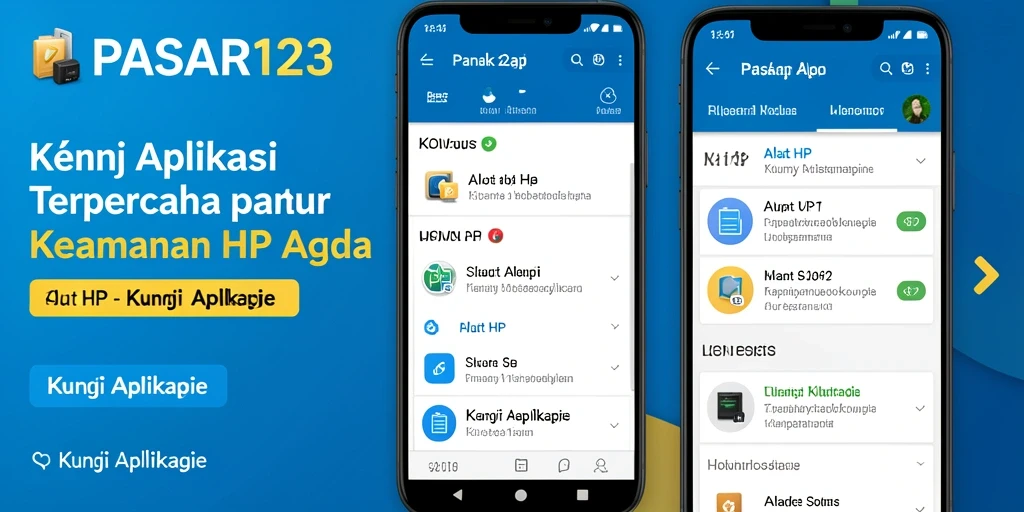 Tampilan antarmuka PASAR123 yang sederhana dan intuitif untuk kunci aplikasi.