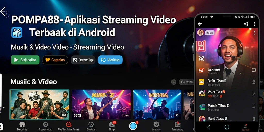 Antarmuka pengguna POMPA88 yang menarik dan mudah digunakan untuk streaming video.