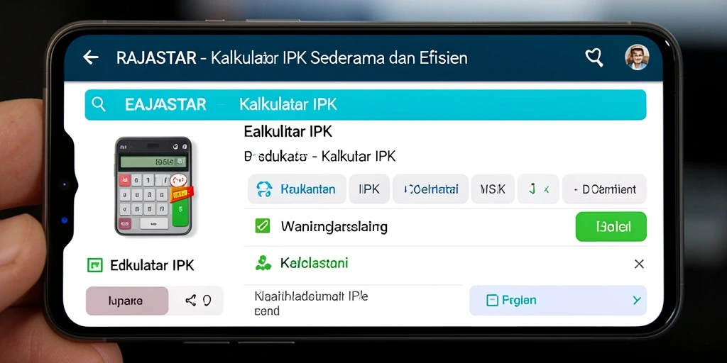 Antarmuka sederhana dan fungsional pada RAJASTAR untuk Kalkulator IPK.