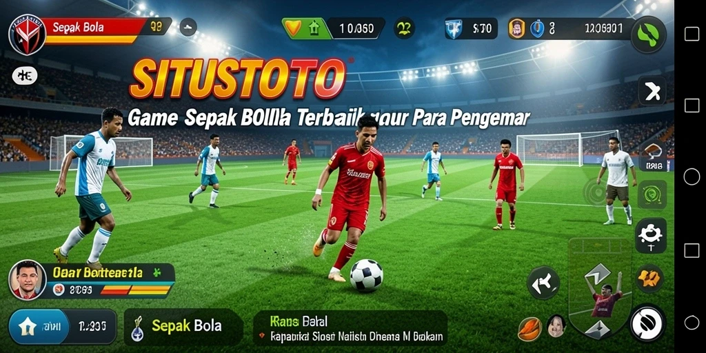 Antarmuka game sepak bola yang intuitif dan menarik.